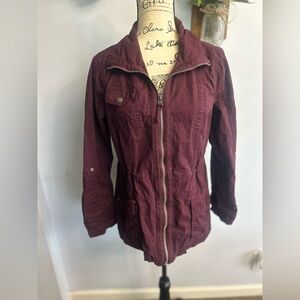 Ashley By 26 International Burgundy Utility Jacket